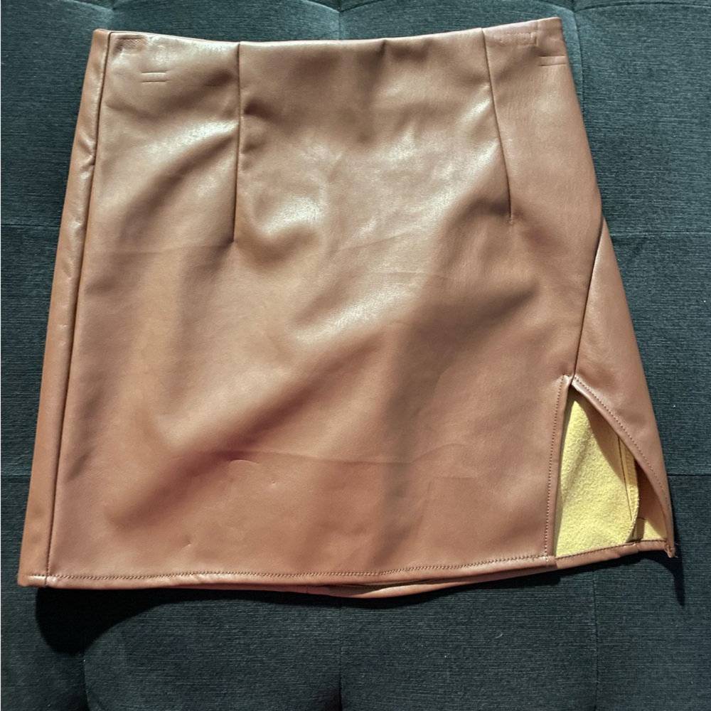 Brown Leather Skirt